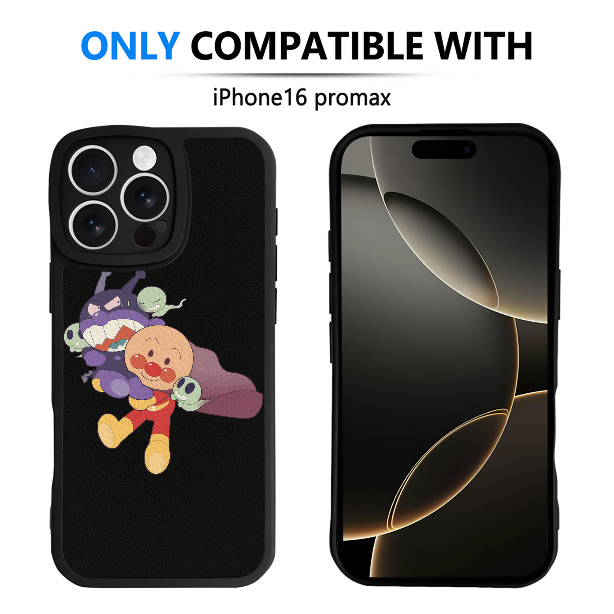 （画像用） アンパンマン Anpanman 【iPhone 16シリーズ対応】シリコンスマホケース（レザー調） 材質：シリコン